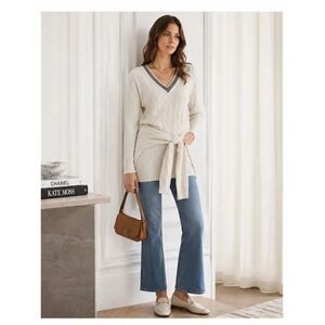 Sandro Paris "Emma" cable-knit sweater cream Size 1/small